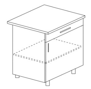 Кухонный шкаф однодверный с ящиком Некст МДФ Б9 МДФ матовый без столешницы в Чебоксарах