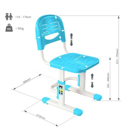Детский растущий стул SST3 Blue в Чебоксарах - изображение 4
