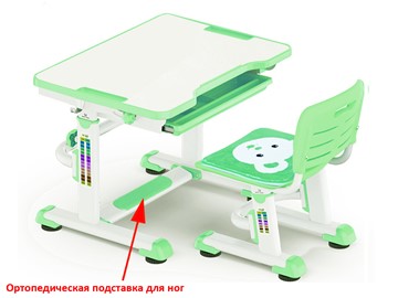 Парта растущая и стул Mealux BD-08 Teddy, green, зеленая в Чебоксарах