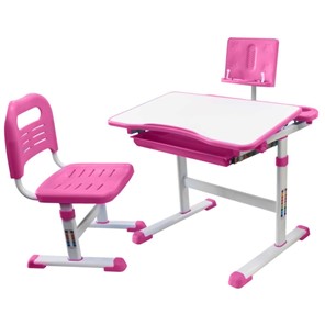 Детский стол-трансформер с подставкой и стулом, Holto SET-17A, Розовый в Чебоксарах - предосмотр