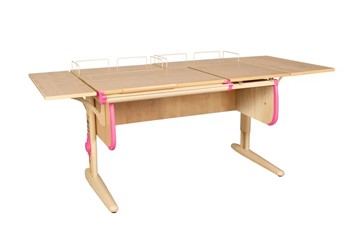 Детский стол-трансформер 1/75-40 (СУТ.25) + Polka_z 1/600 (2 шт.) + Polka_b 1/550 (2 шт.) бежевый/бежевый/розовый в Чебоксарах