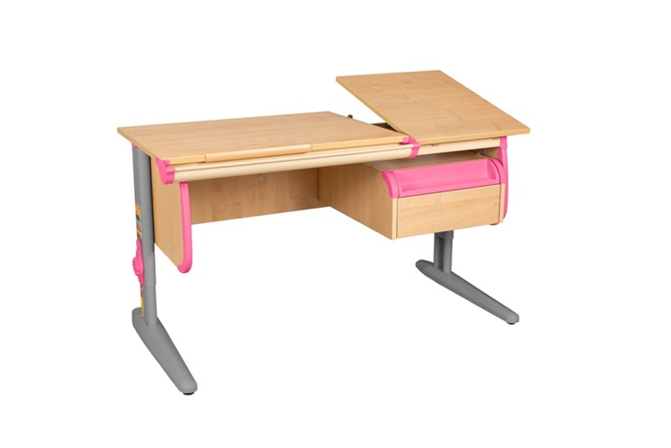 Детский стол-трансформер 1/75-40 (СУТ.25) + Tumba 1 Бежевый/Розовый/Ниагара в Чебоксарах - изображение 2