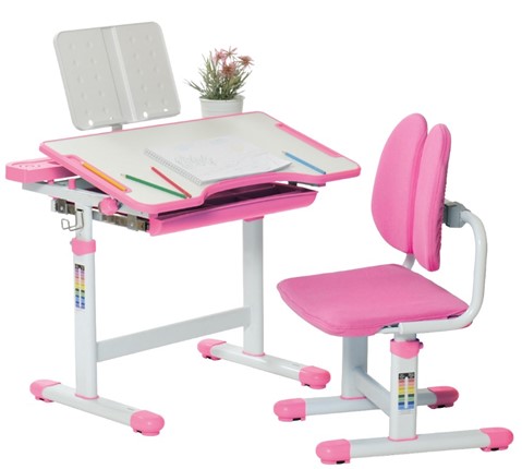 Детский стол-трансформер SET Holto-18 розовый в Чебоксарах - изображение