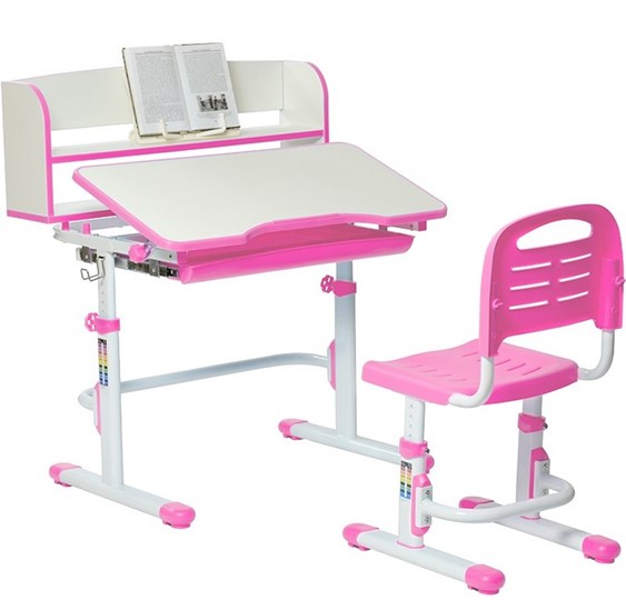 Комплект растущей мебели SET HOLTO-26 с надстройкой (розовый) в Чебоксарах - изображение 4
