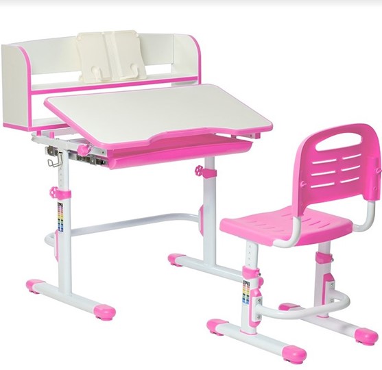 Комплект растущей мебели SET HOLTO-26 с надстройкой (розовый) в Чебоксарах - изображение 5