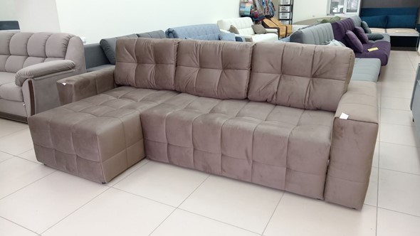 Угловой диван с оттоманкой Реал ДУ Graund 03 велюр в Чебоксарах - изображение