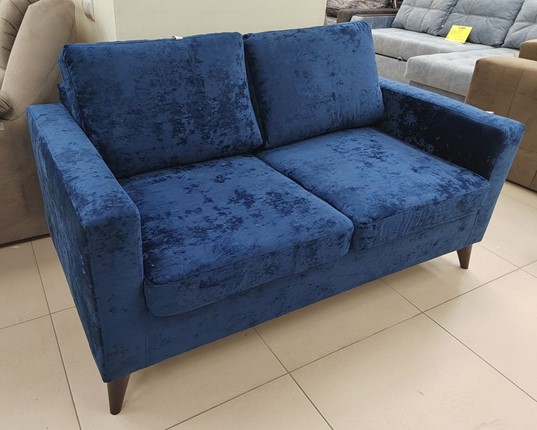 Прямой диван Рим МД Краш 15 темно синий в Чебоксарах - изображение